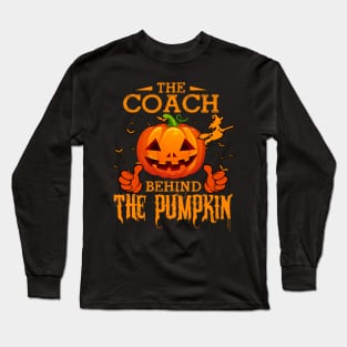 Mens The CHEF Behind The Pumpkin T shirt Funny Halloween T Shirt_COACH Long Sleeve T-Shirt